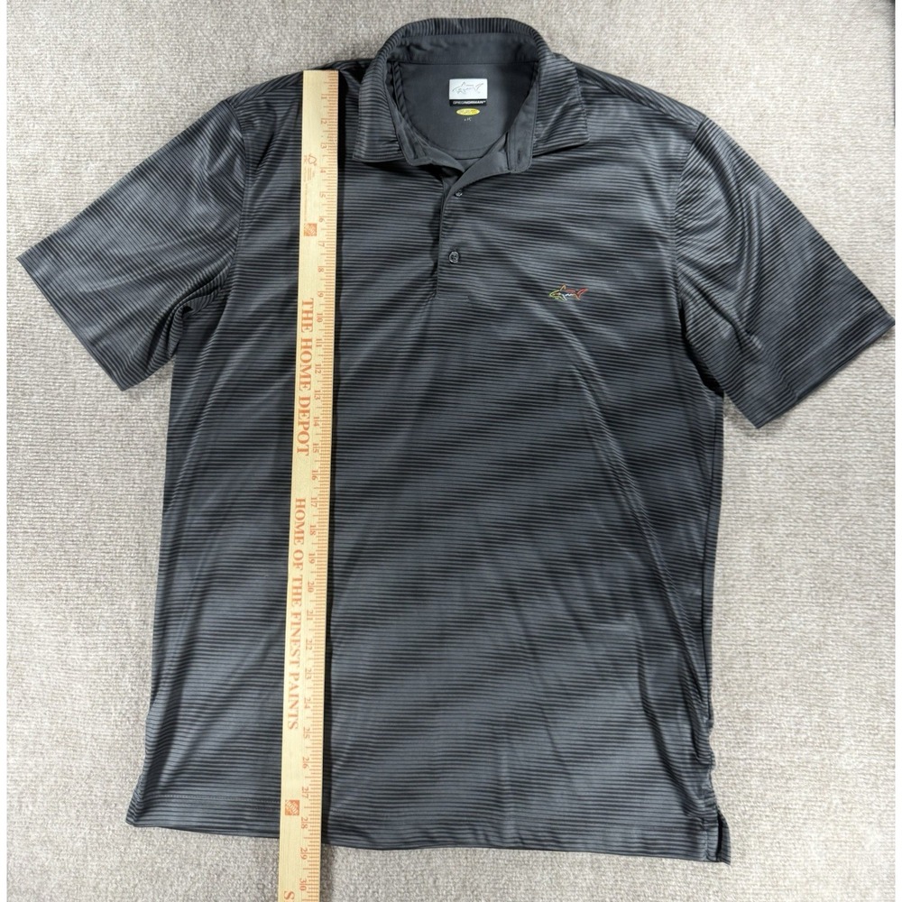Greg Norman PlayDry Polo Shirt Gray Striped Short Sleeve Golf Performance Mens L - Picture 5 of 8